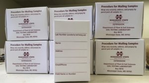 Mississippi State University soil test boxes