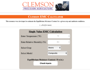 equilibrium moisture content calculator